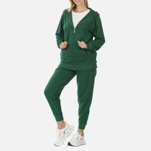 NWT Zenana French Terry Zip Jacket and Jogger Pant Set Dark Green Size 3XL